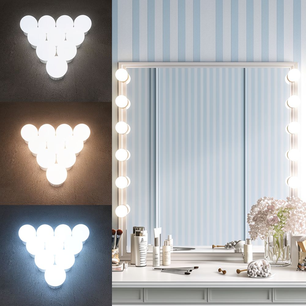 Dressing Table Vanity With Lighted Mirror - Ścienna lampa LED do toaletki w