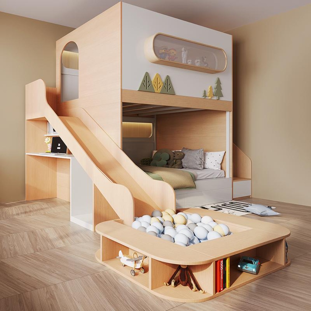 Bunk Bed With Stairs And Slide - Drzewo w kształcie kapsuły kosmicznej z