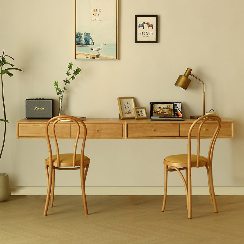Bedroom Furniture - Nordyckie designerskie biurko wiszące z litego
