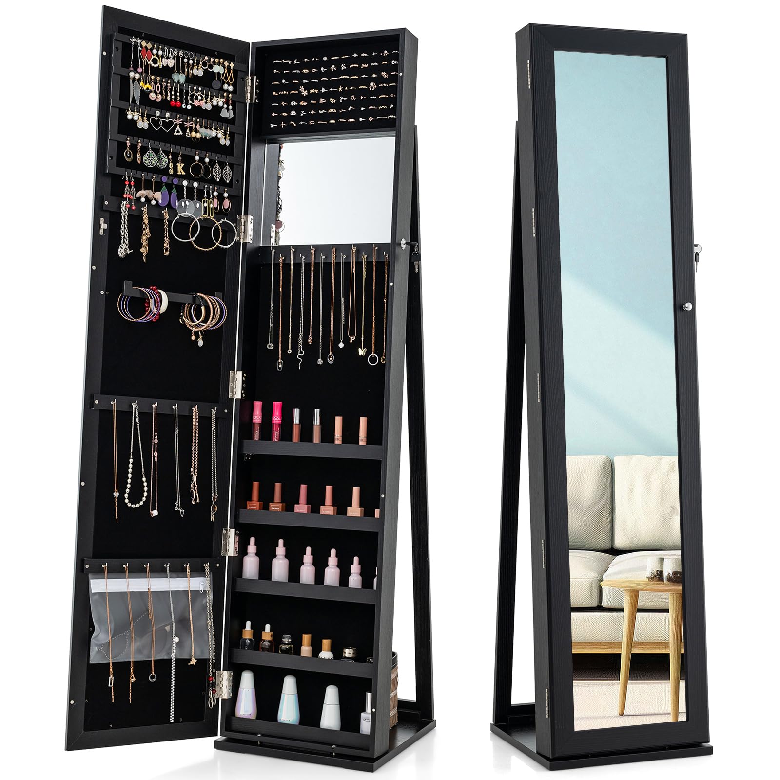 Full Length Mirror Jewelry Armoire - Szafa na biżuterię z lustrem o