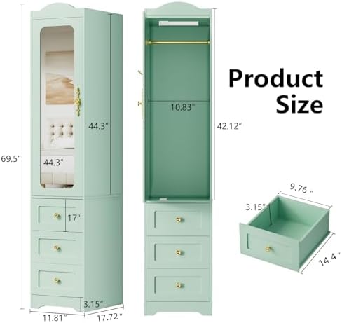 Szafa Garderoba, 176 cm wysoka – Full Length Mirror Jewelry Armoire recenzja i cena