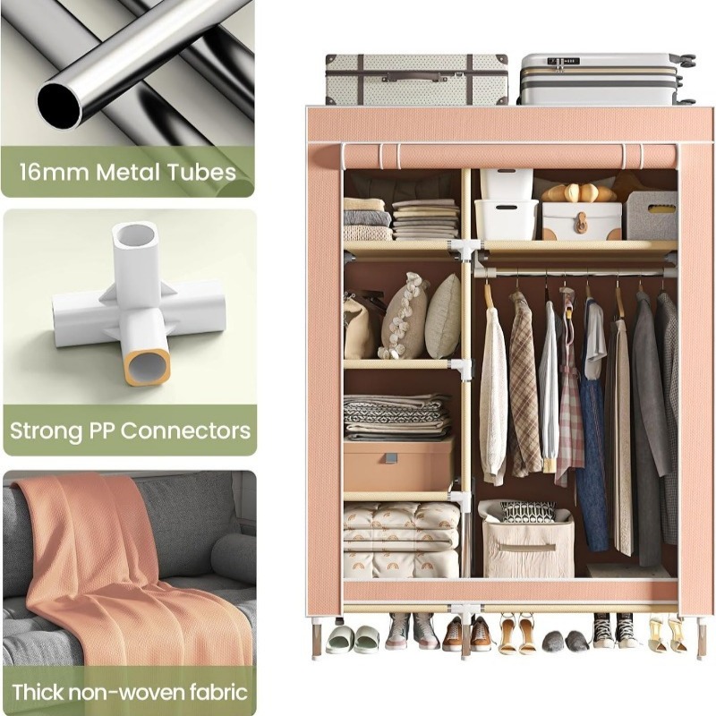 Przenośna szafa, wolnostojąca  – Wardrobe Closet Portable Fabric Cover recenzja i cena