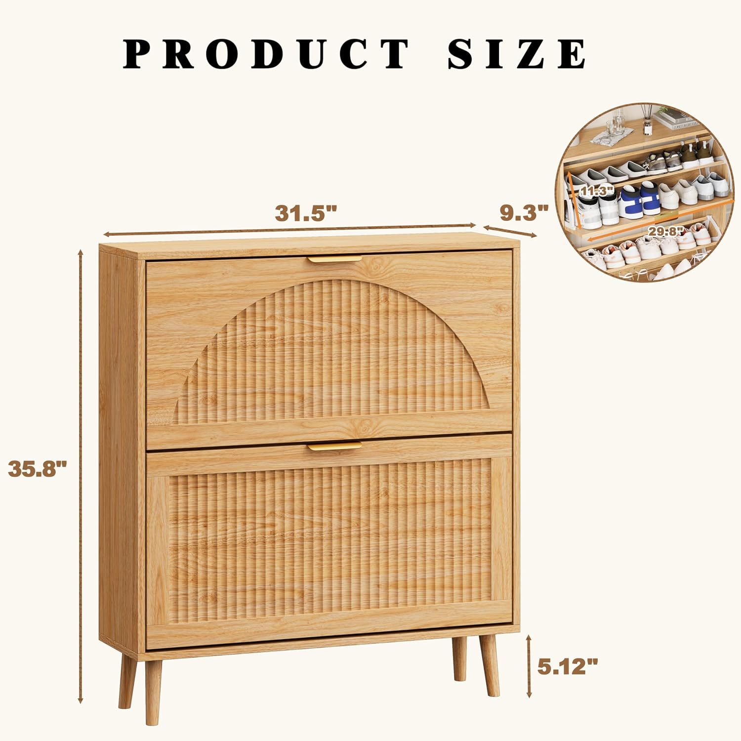 Drewniana szafka na buty z dwo – Shoe Rack Cabinet Narrow Entryway recenzja i cena
