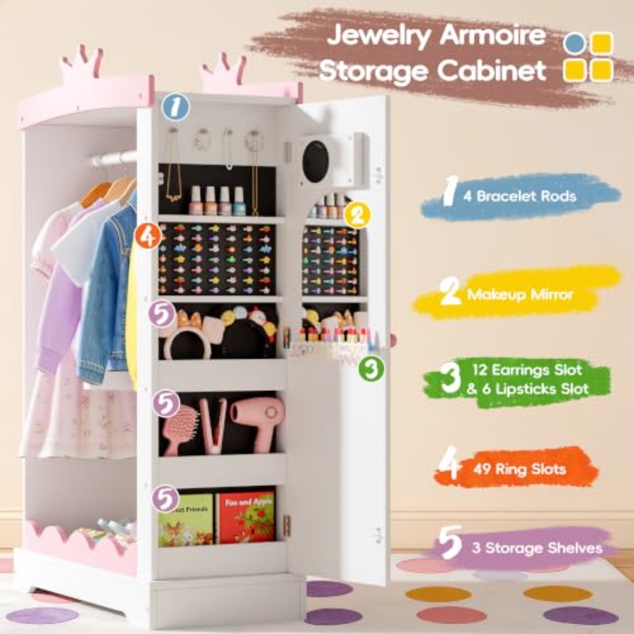 Szafa do przebierania z lustrz – Full Length Mirror Jewelry Armoire recenzja i cena