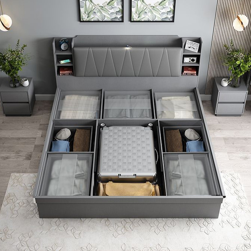 Drewniane nowoczesne zestawy m – King Size Bed Frame With Storage Drawers recenzja i cena