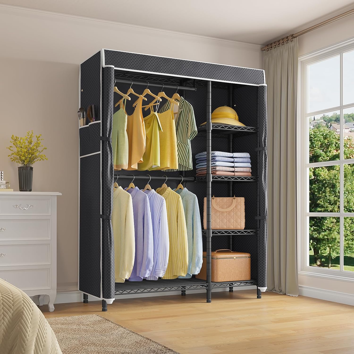 Przenośna szafa na ubrania, wy – Wardrobe Closet Portable Fabric Cover recenzja i cena