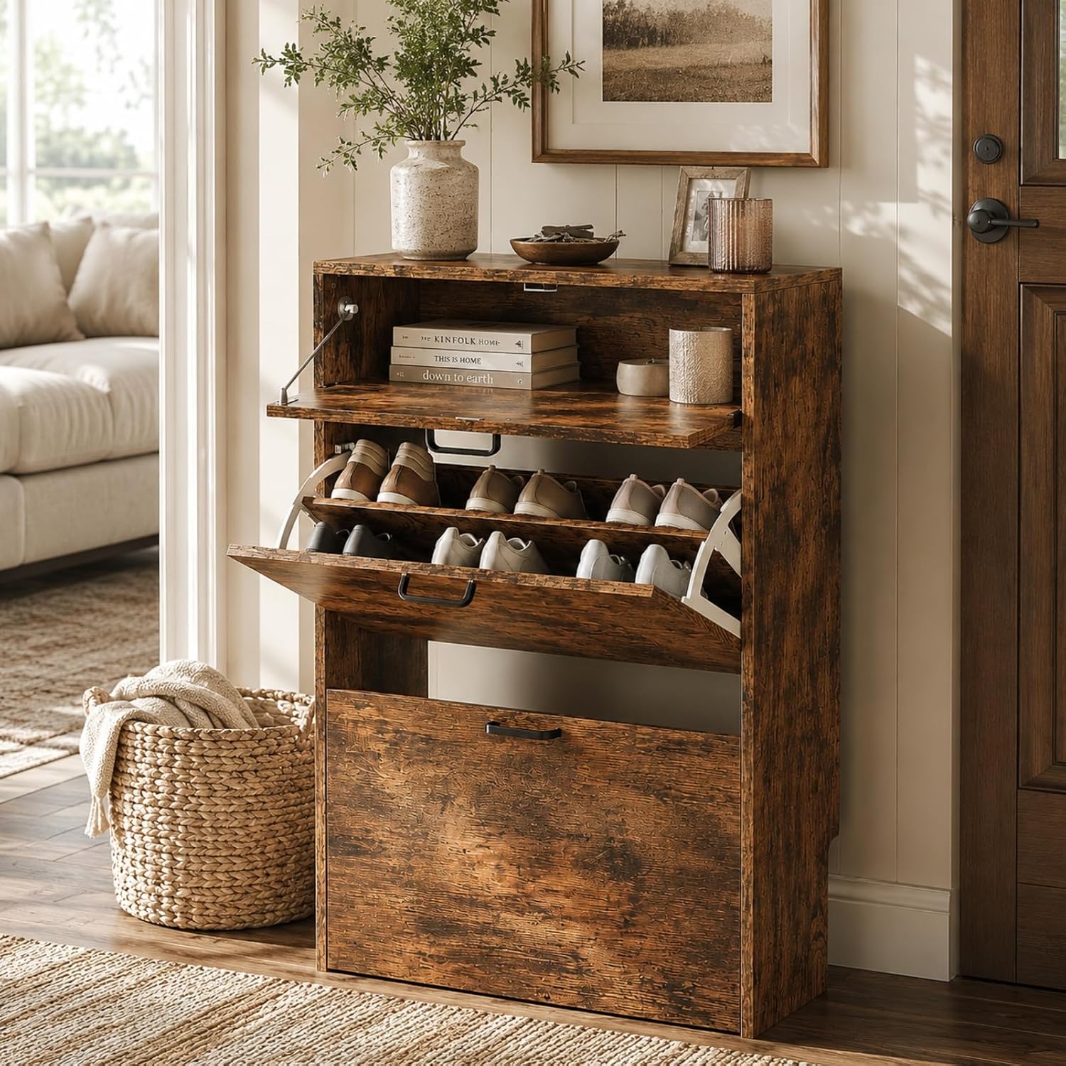 # Wąska szafka na buty z 2 szu – Shoe Rack Cabinet Narrow Entryway recenzja i cena