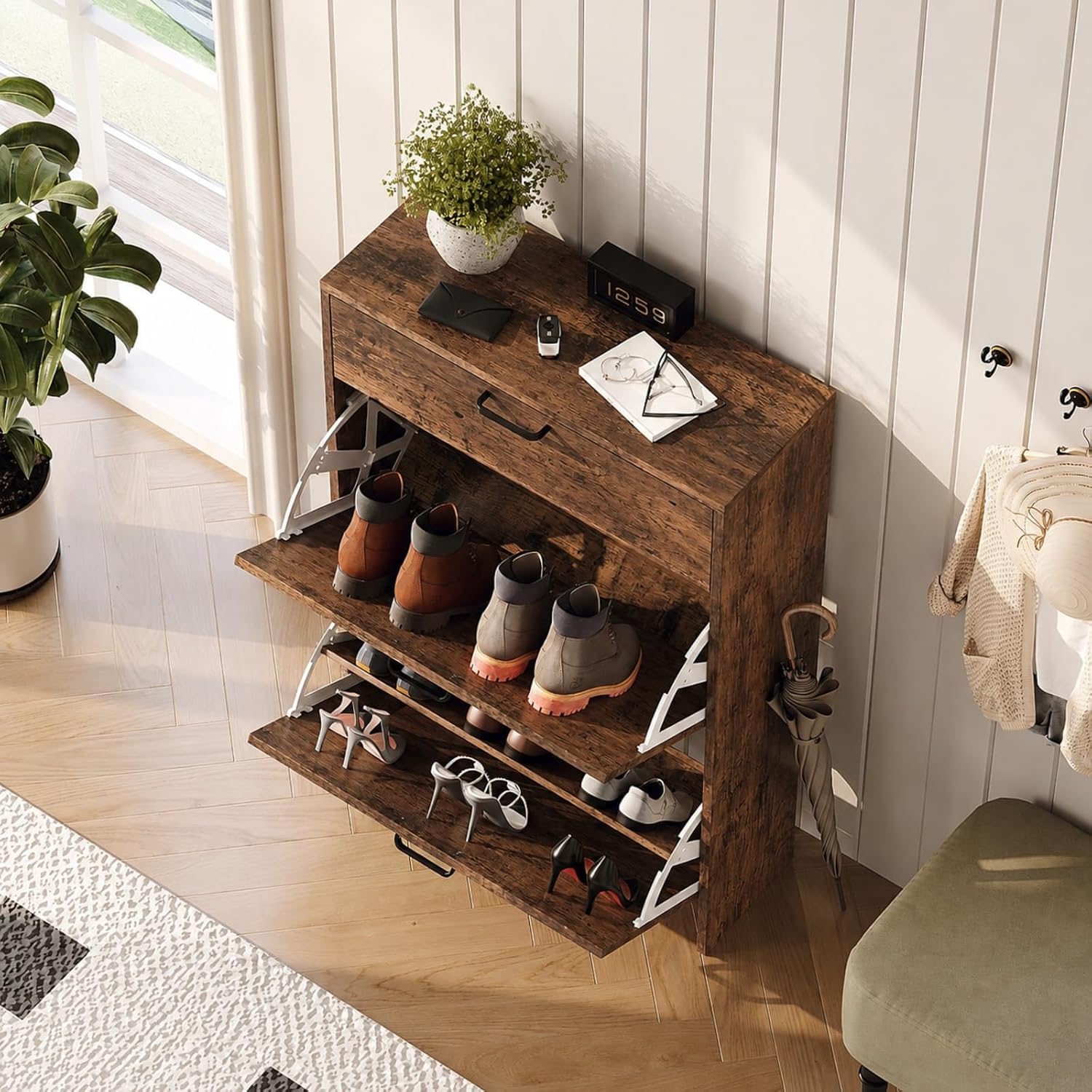 # Wąska szafka na buty z 2 szu – Shoe Rack Cabinet Narrow Entryway recenzja i cena