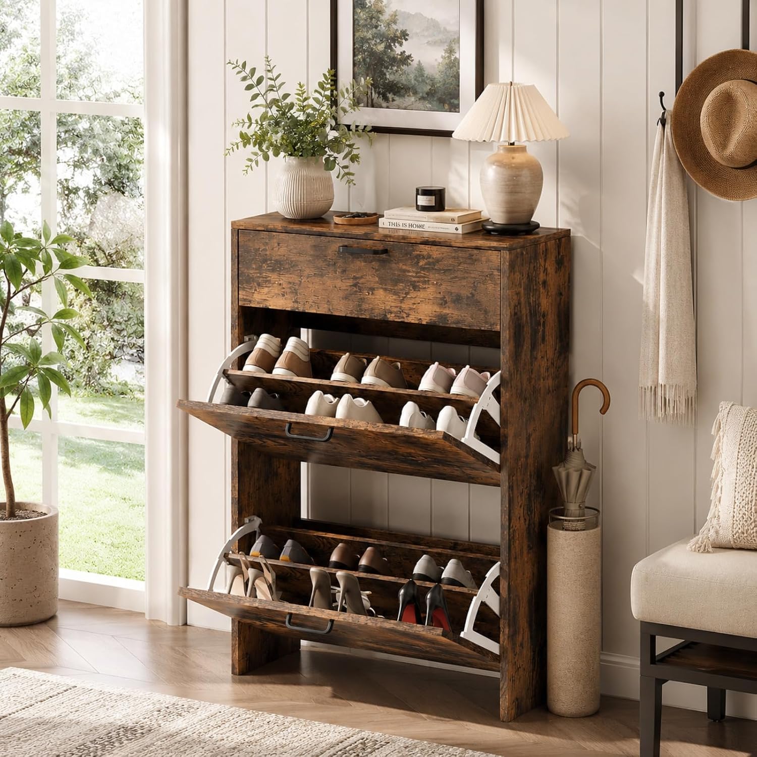 # Wąska szafka na buty z 2 szu – Shoe Rack Cabinet Narrow Entryway recenzja i cena