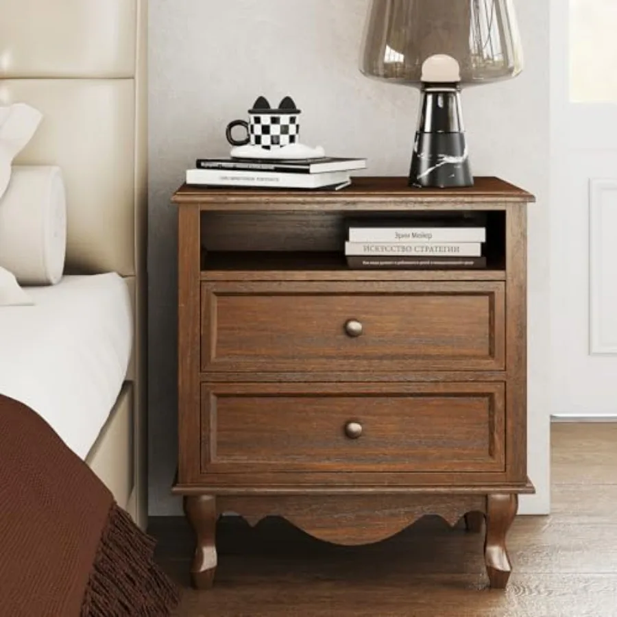 Solidna, drewniana szafka nocn – Solid Wood Nightstand 2 Drawers recenzja i cena
