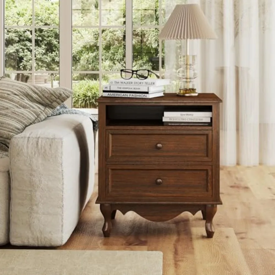 Solidna, drewniana szafka nocn – Solid Wood Nightstand 2 Drawers recenzja i cena