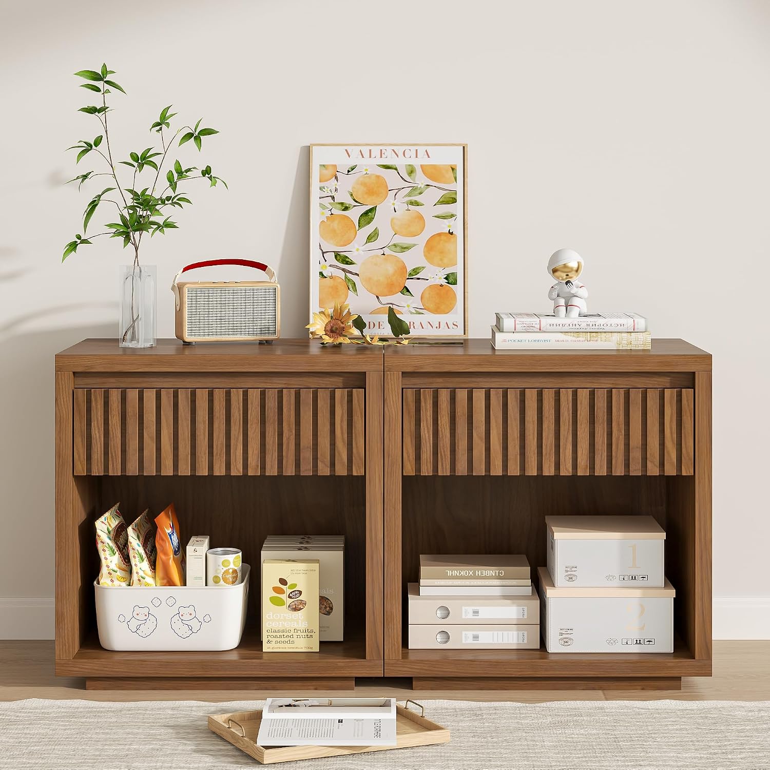 Zestaw dwóch szafkówek nocnych – Solid Wood Nightstand 2 Drawers recenzja i cena