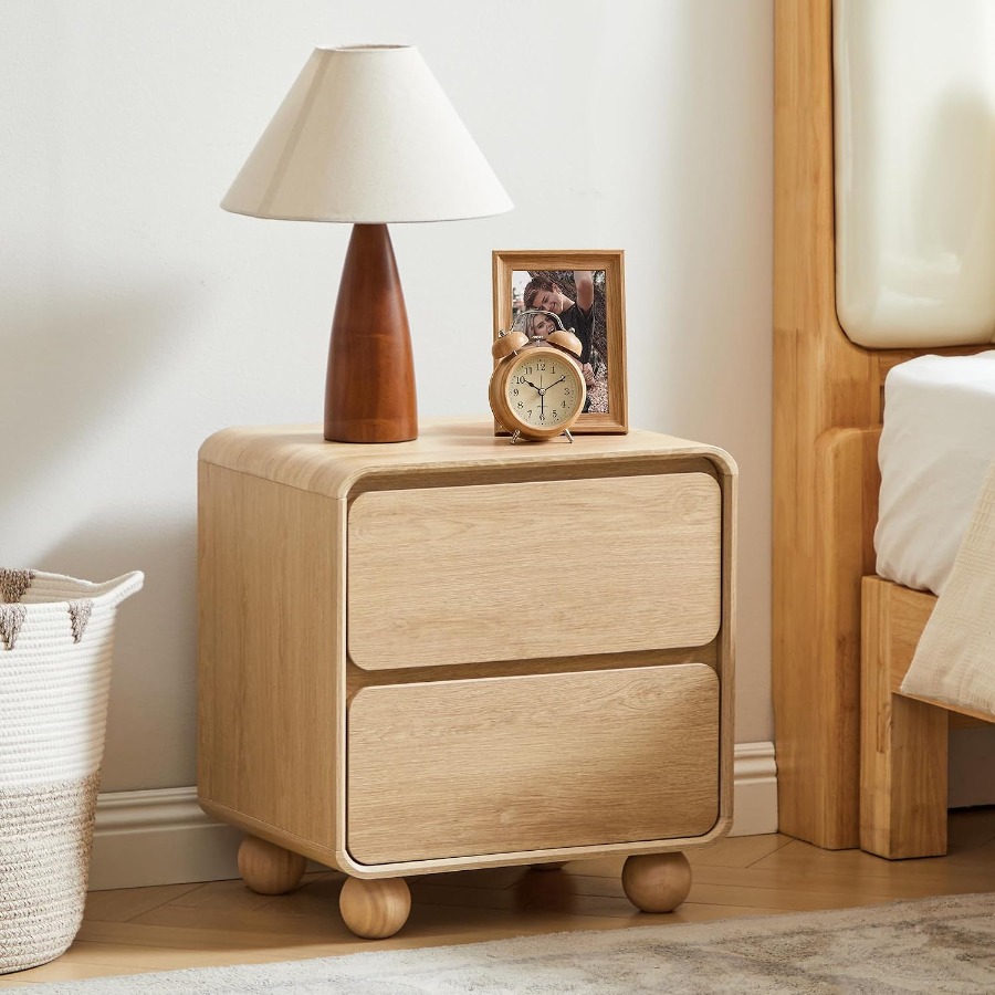 Mały stolik nocny z 2 szuflada – Solid Wood Nightstand 2 Drawers recenzja i cena