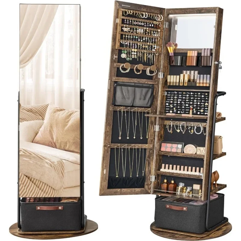 l 360 °   Szafka na biżuterię  – Full Length Mirror Jewelry Armoire recenzja i cena