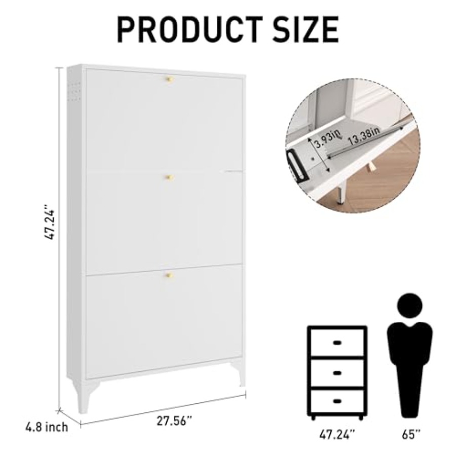 Wolnostojąca szafka na buty z  – Shoe Rack Cabinet Narrow Entryway recenzja i cena